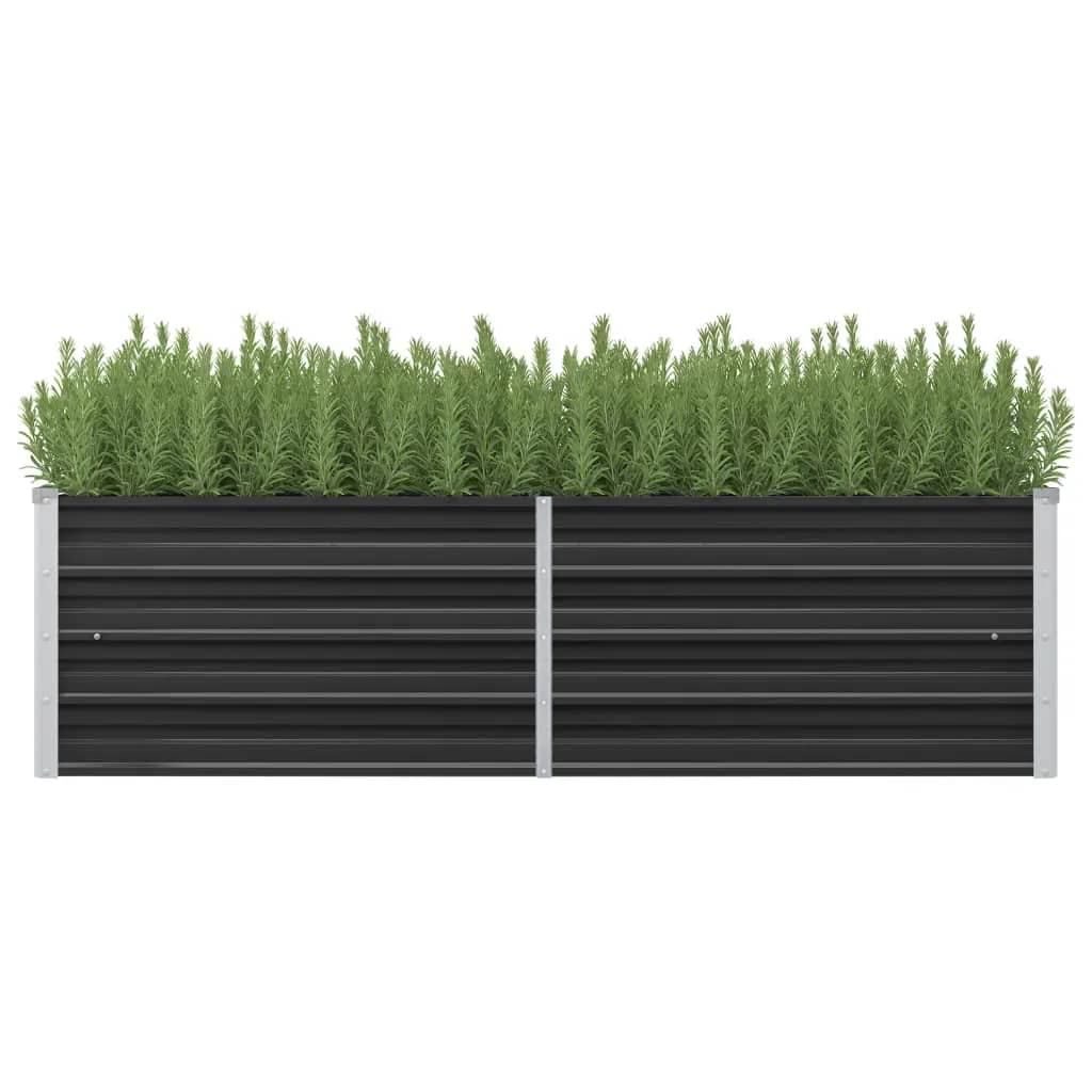 vidaXL Povišena vrtna gredica antracit 160x40x45 cm pocinčani čelik - cover