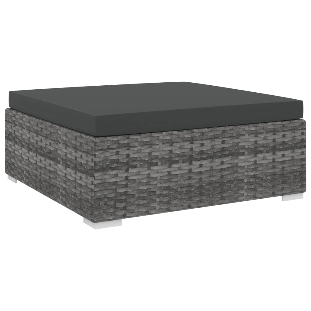 vidaXL Modularni tabure s jastukom 1 kom od poliratana sivi - cover