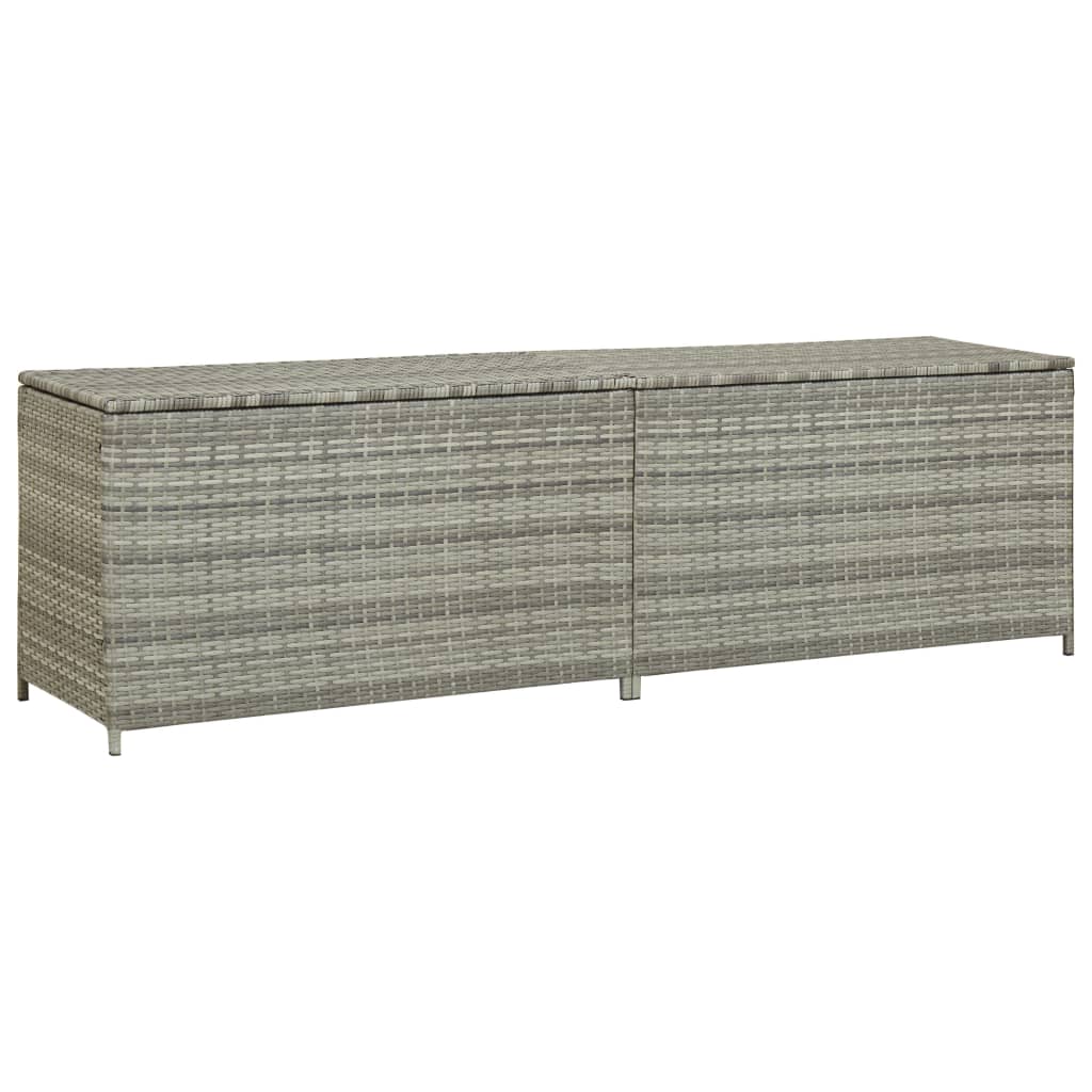 vidaXL Vrtna kutija za pohranu od poliratana 200 x 50 x 60 cm siva - cover