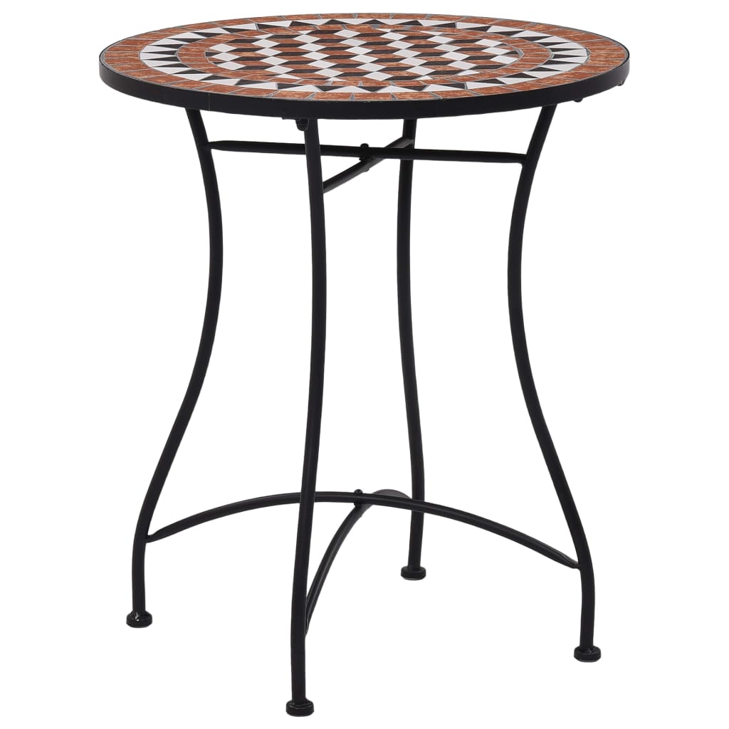 vidaXL Bistro stolić s mozaikom smeđi 60 cm keramički - cover