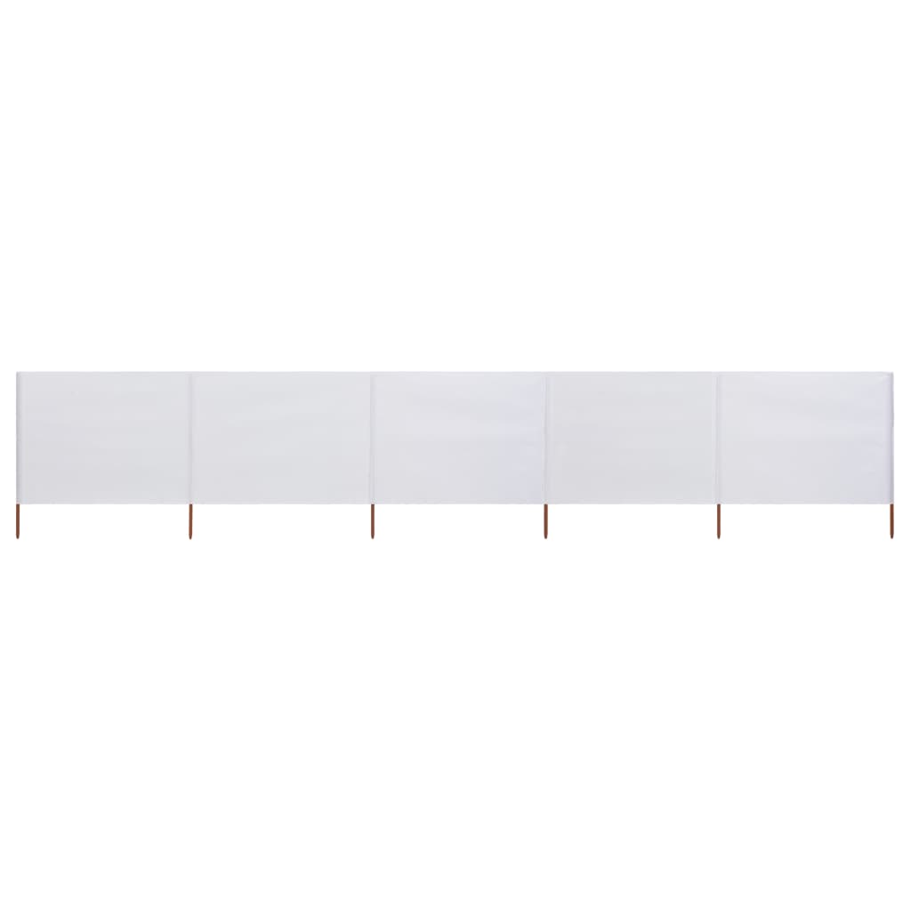vidaXL Vjetrobran s 5 panela od tkanine 600 x 80 cm pješčano bijeli - cover