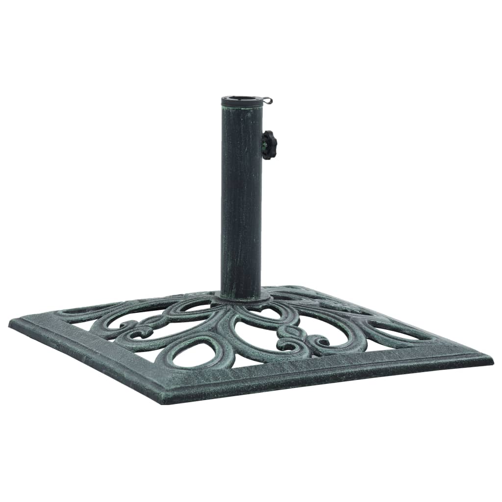 vidaXL Stalak za suncobran zeleni 12 kg 49 cm od lijevanog željeza - cover