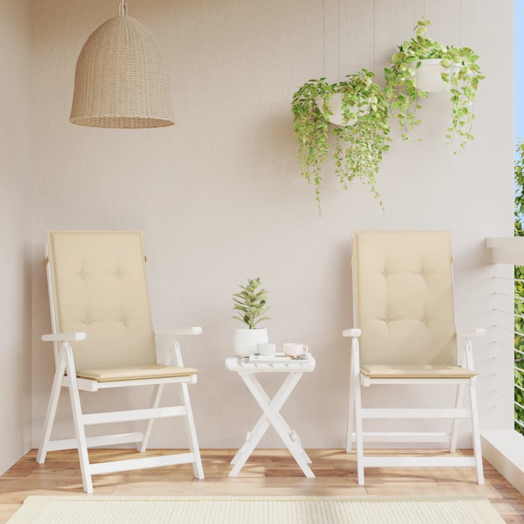 vidaXL Jastuci za vrtne stolice 2 kom bež 120 x 50 x 3 cm od tkanine - cover