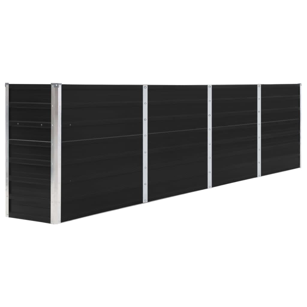 vidaXL Povišena vrtna gredica 320x40x77 cm pocinčani čelik antracit - cover