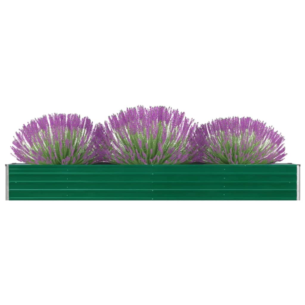 vidaXL Povišena vrtna gredica od pocinčanog čelika 320x40x45 cm zelena - cover