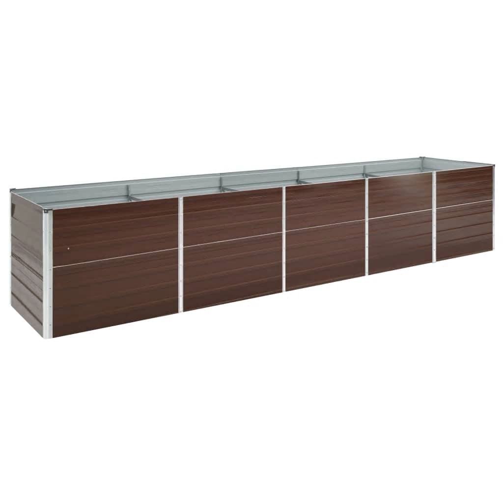 vidaXL Povišena vrtna gredica od pocinčanog čelika 400x80x45 cm smeđa - cover