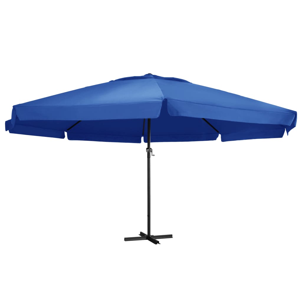 vidaXL Vrtni suncobran s aluminijskom šipkom 500 cm azurno plavi - cover