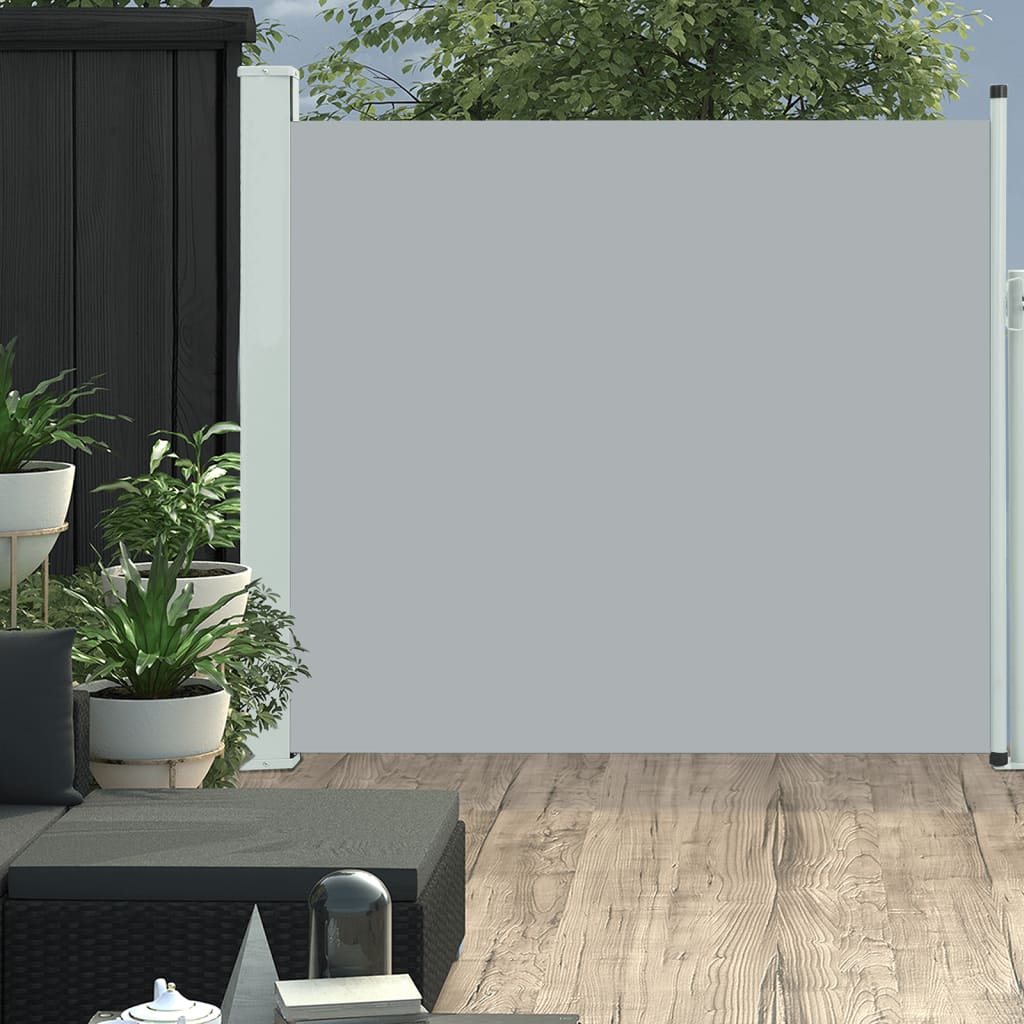 vidaXL Uvlačiva bočna tenda za terasu 170 x 300 cm siva - cover