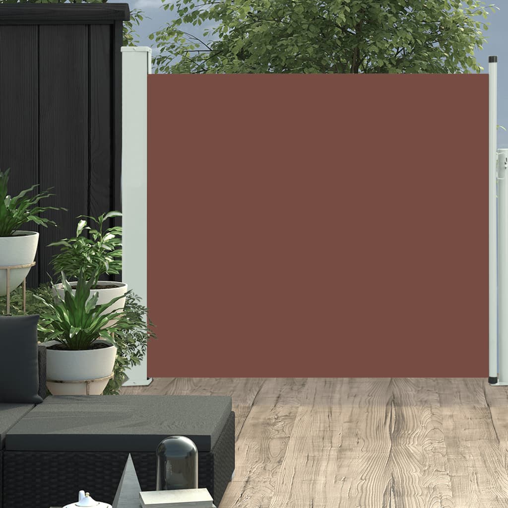 vidaXL Uvlačiva bočna tenda za terasu 100 x 300 cm smeđa - cover