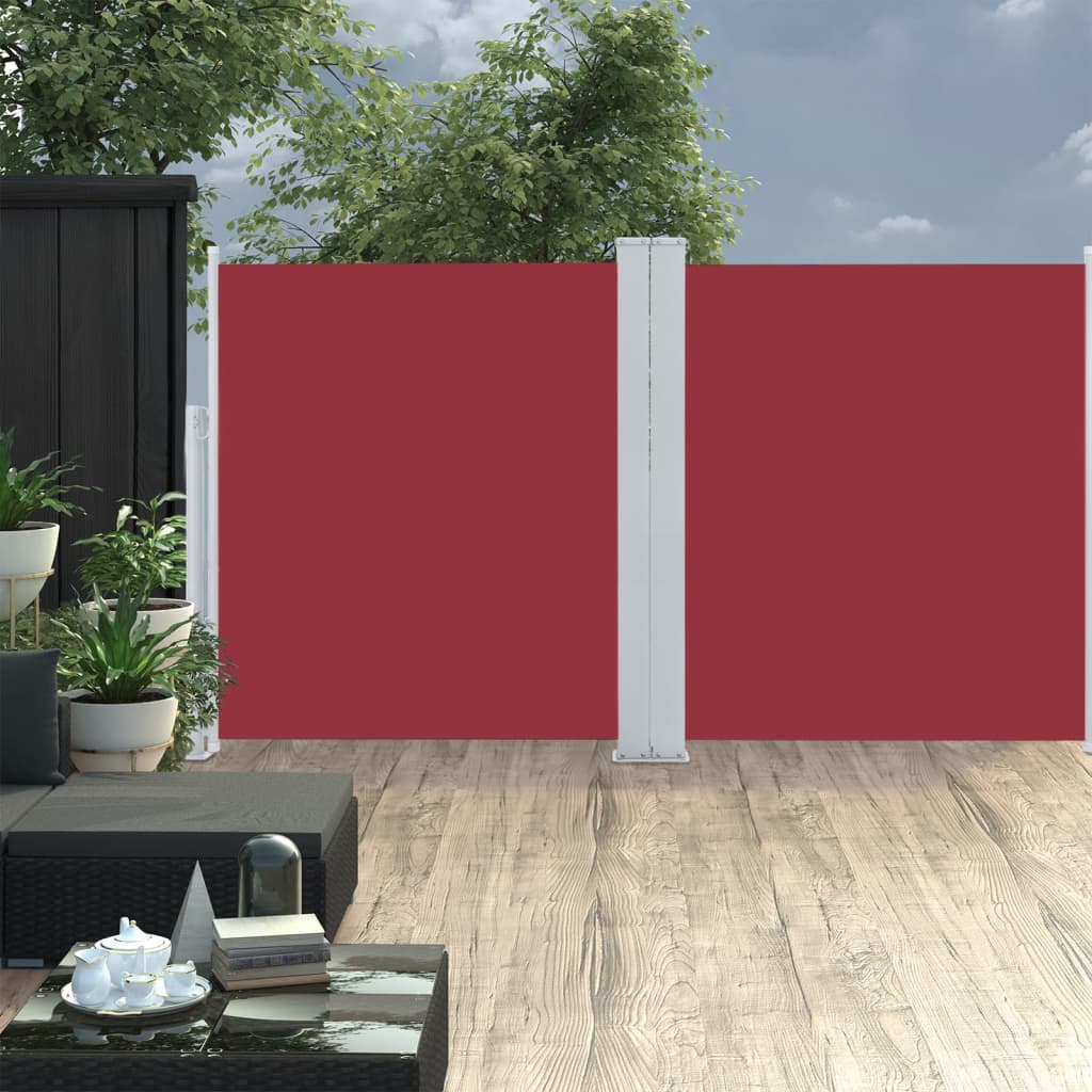 vidaXL Uvlačiva bočna tenda 140 x 600 cm crvena - cover