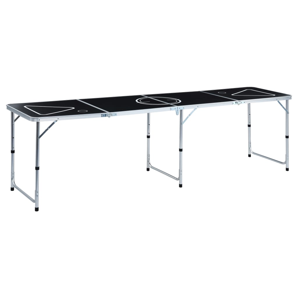 vidaXL Sklopivi stol za pivski pong 240 cm crni - cover