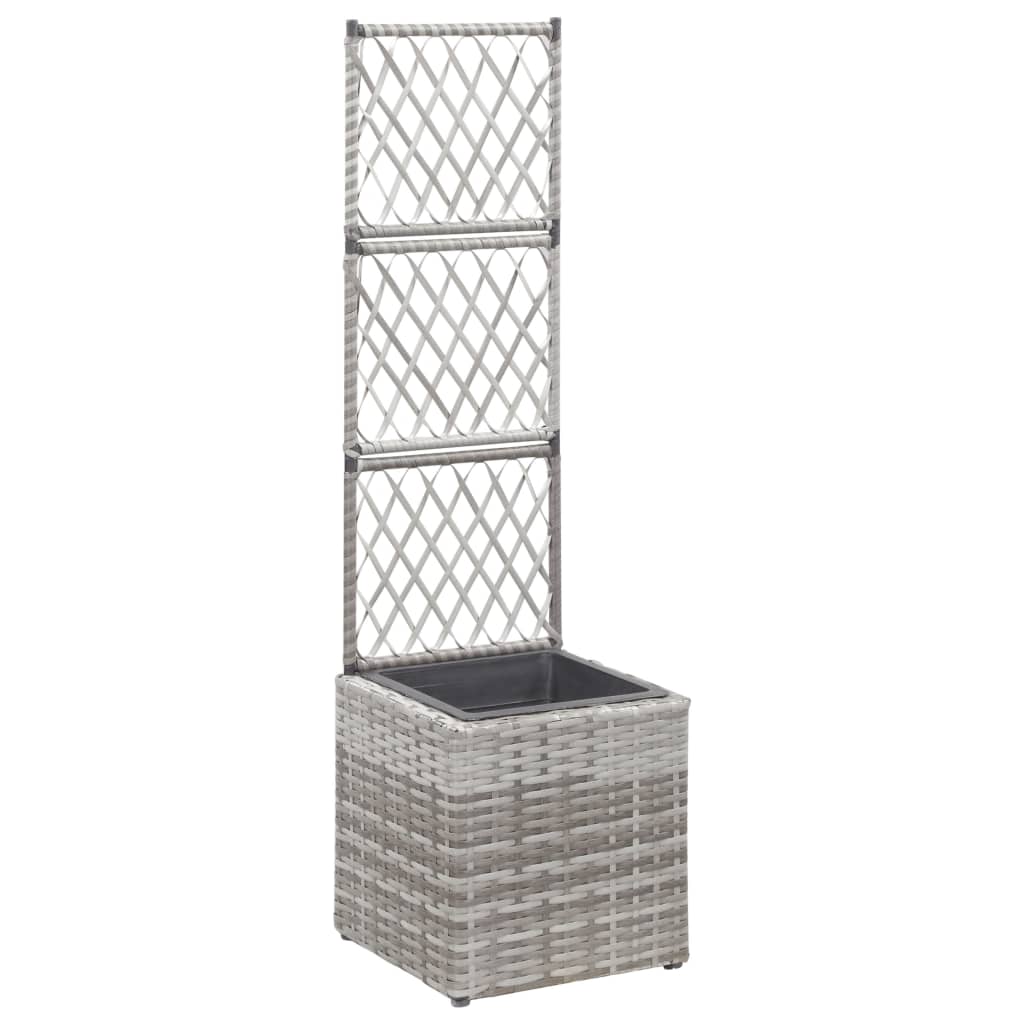 vidaXL Sadilica s rešetkom i 1 posudom 30x30x107 cm od poliratana siva - cover