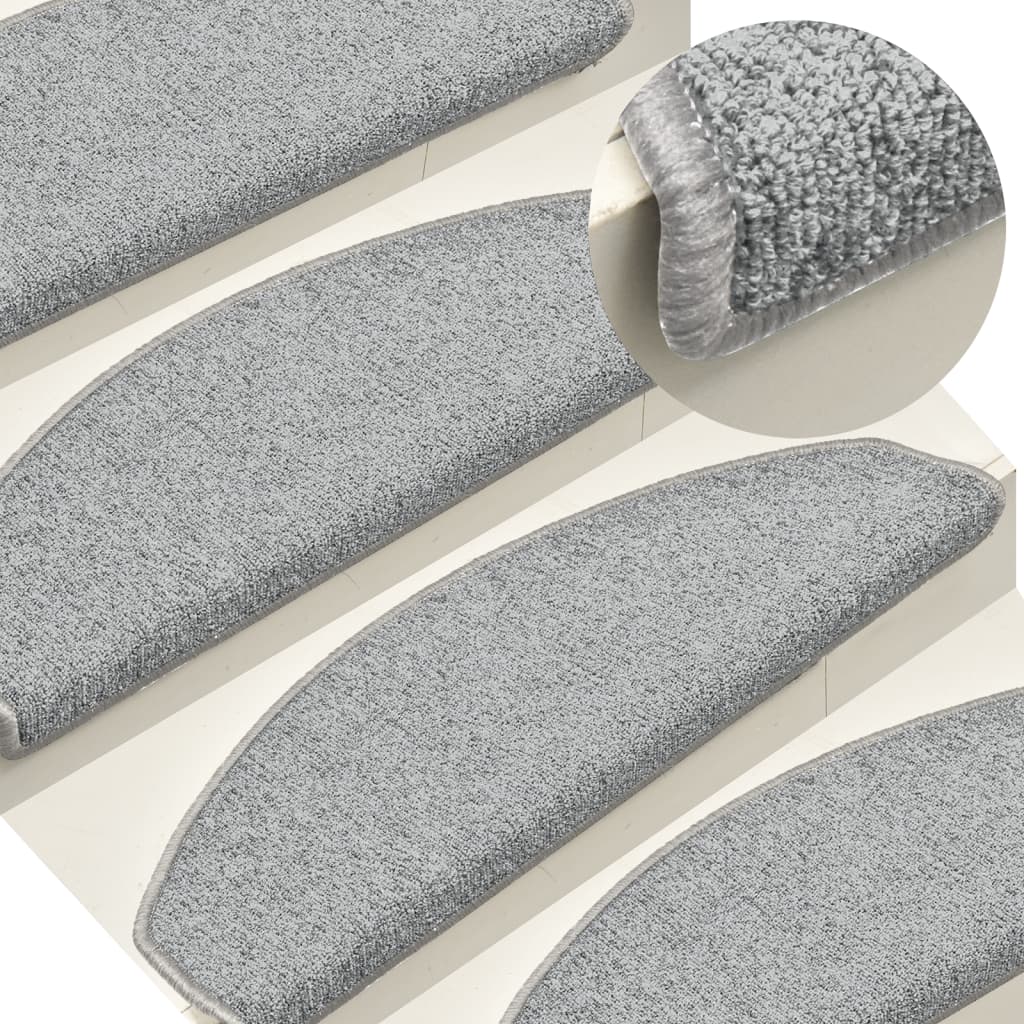 vidaXL Tepisi za stepenice 15 kom svjetlosivi 65 x 24 x 4 cm - cover