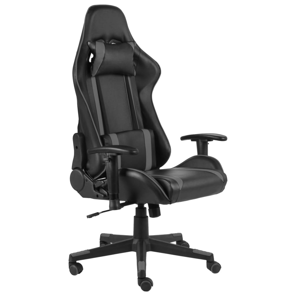 vidaXL Okretna igraća stolica siva PVC - cover