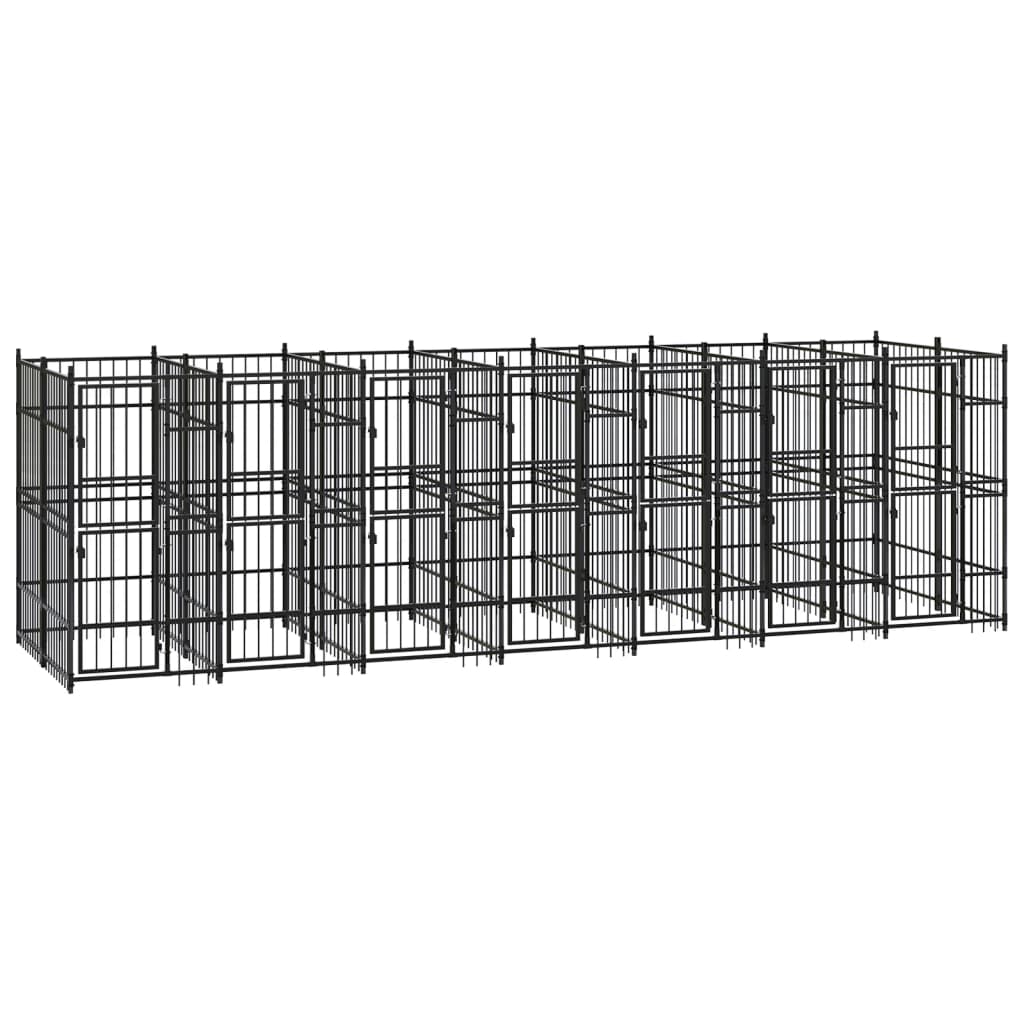 vidaXL Vanjski kavez za pse čelični 12,9 m² - cover
