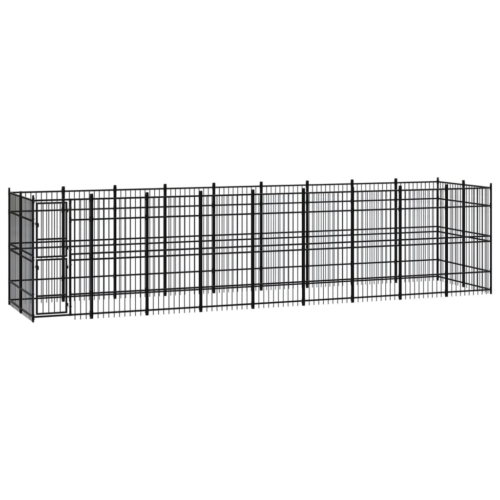 vidaXL Vanjski kavez za pse čelični 16,59 m² - cover