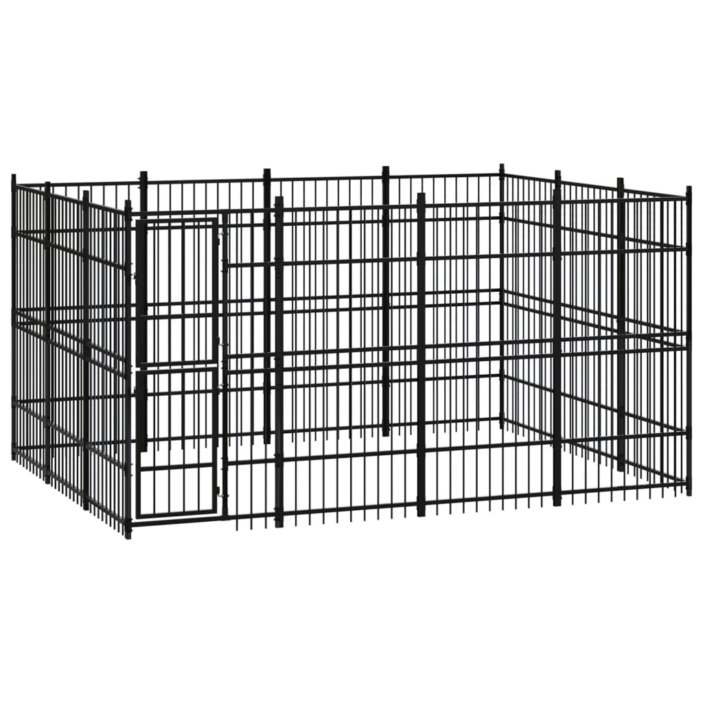 vidaXL Vanjski kavez za pse čelični 11,06 m² - cover