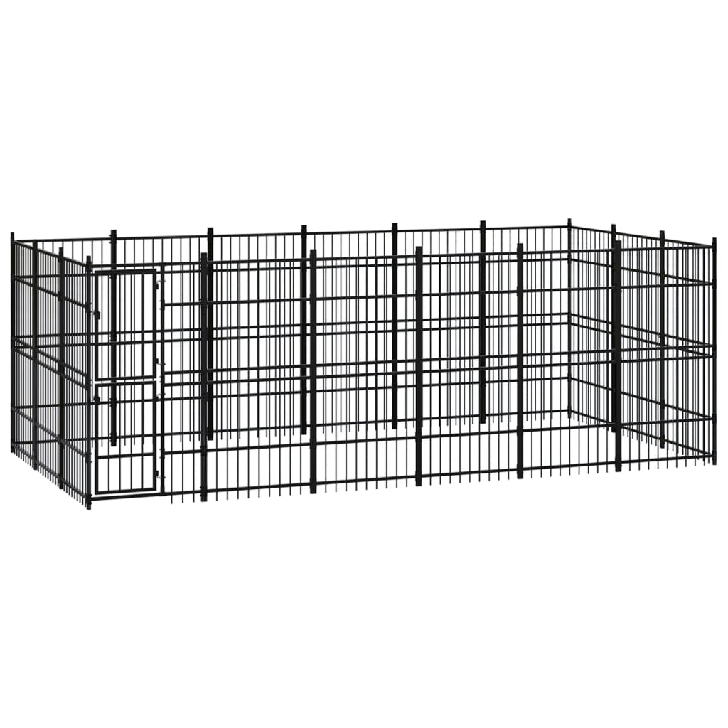 vidaXL Vanjski kavez za pse čelični 16,59 m² - cover