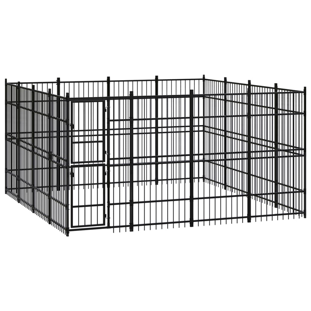 vidaXL Vanjski kavez za pse čelični 14,75 m² - cover