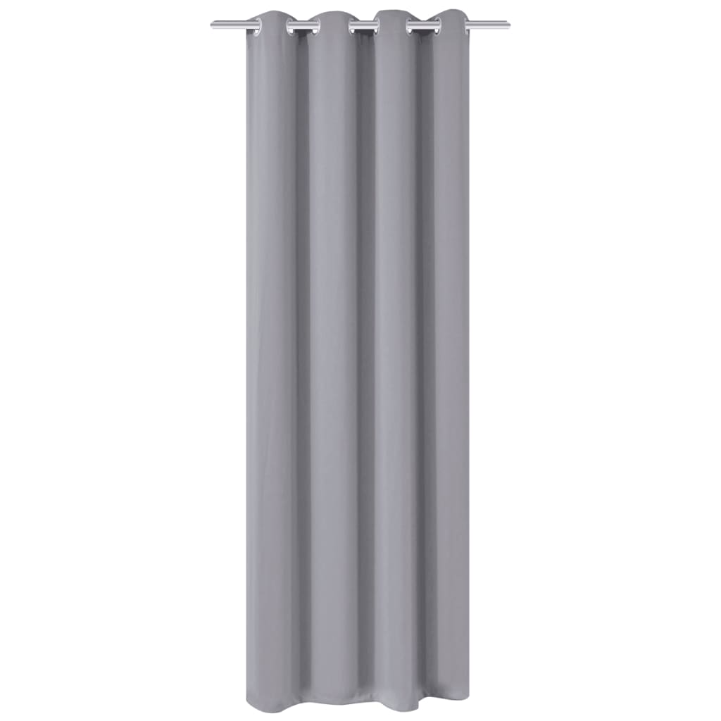 vidaXL Zavjesa za Zamračivanje s Metalnim Prstenovima 270x245 cm Siva - cover