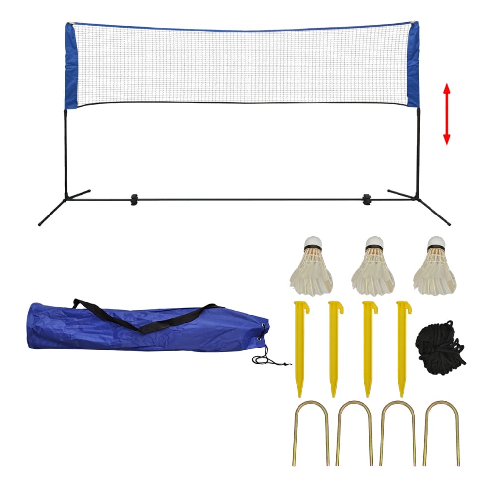 vidaXL Set za Badminton s Mrežom i Lopticama 300x155 cm - cover