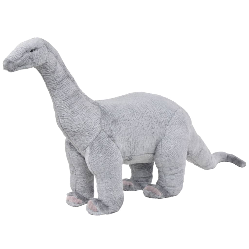 vidaXL Samostojeći plišani dinosaur brahiosaur sivi XXL - cover