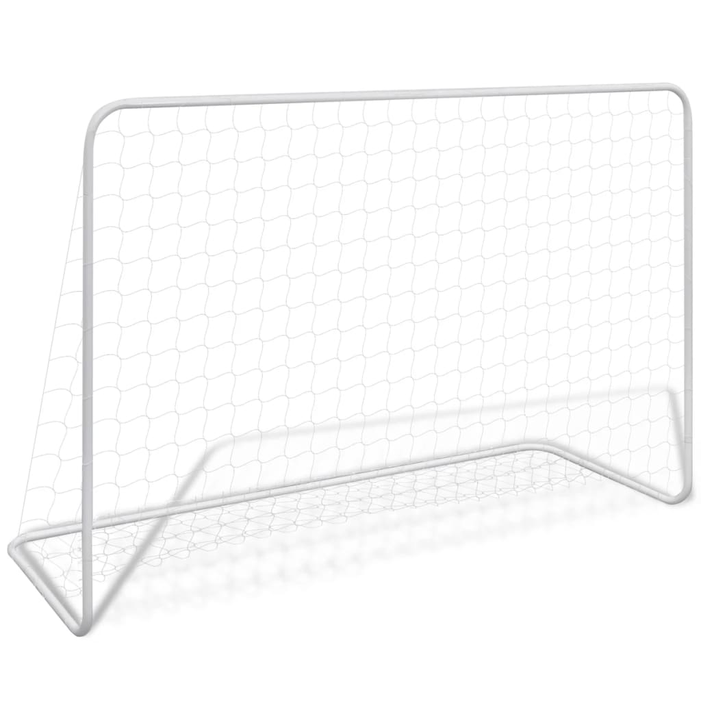 vidaXL Nogometni gol s mrežom 182x61x122 cm čelični bijeli - cover
