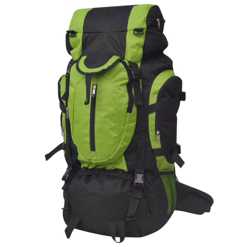 vidaXL Ruksak za planinarenje XXL 75 L crno-zeleni - cover