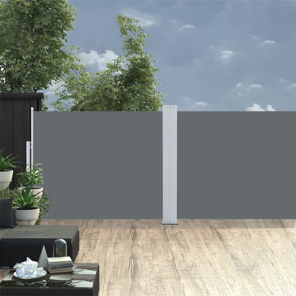 vidaXL Uvlačiva bočna tenda 140 x 1000 cm antracit - cover