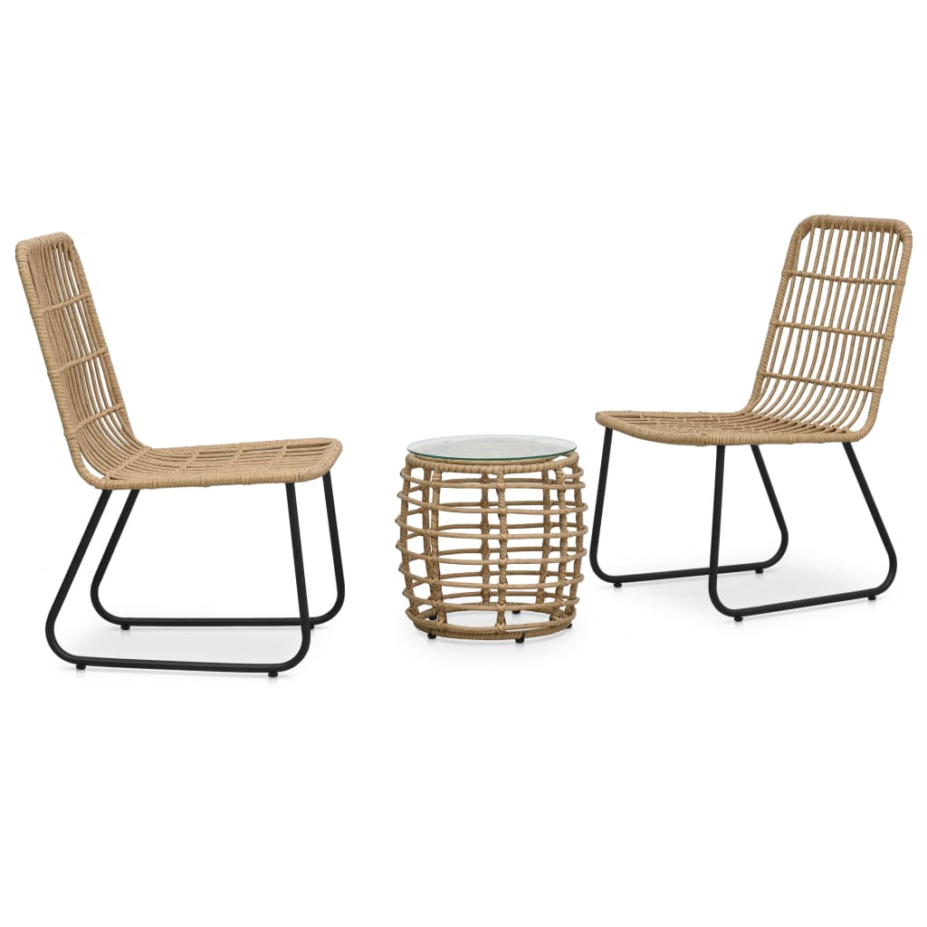 vidaXL 3-dijelni bistro set od poliratana boja hrasta - cover
