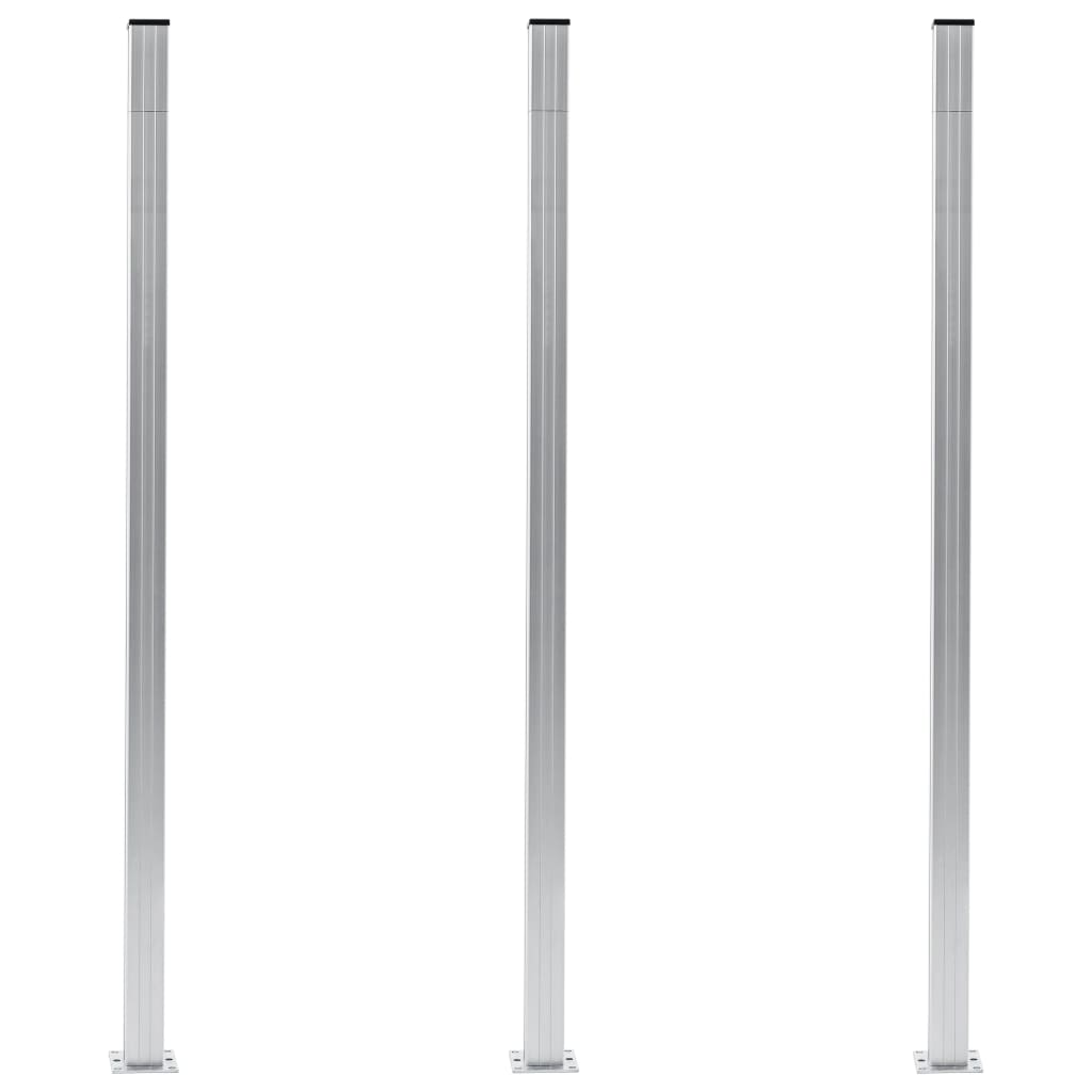 vidaXL Stupovi za ogradu 3 kom aluminijski 185 cm - cover