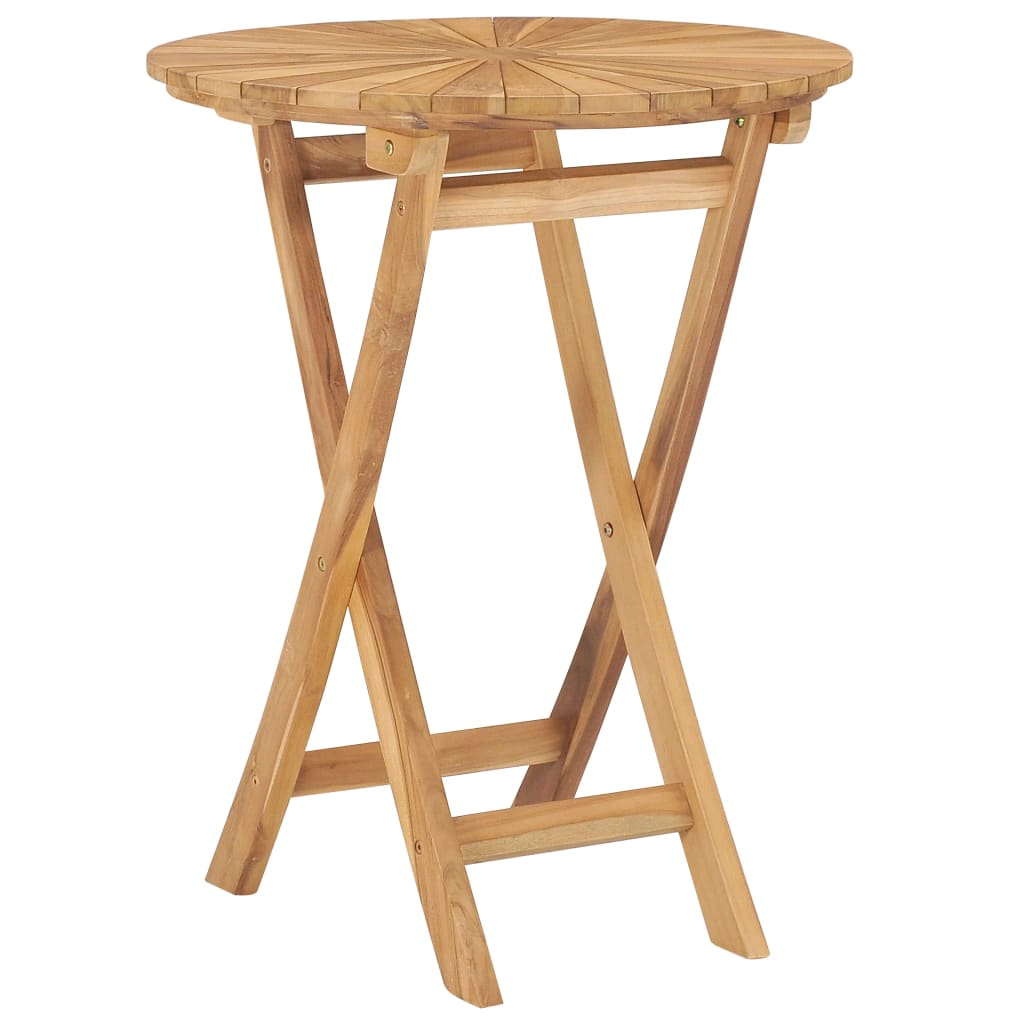 vidaXL Sklopivi vrtni stol Ø 60 cm od masivne tikovine - cover