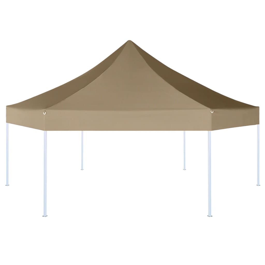 vidaXL Šesterokutni sklopivi šator 3,6 x 3,1 m smeđesivi 220 g/m² - cover