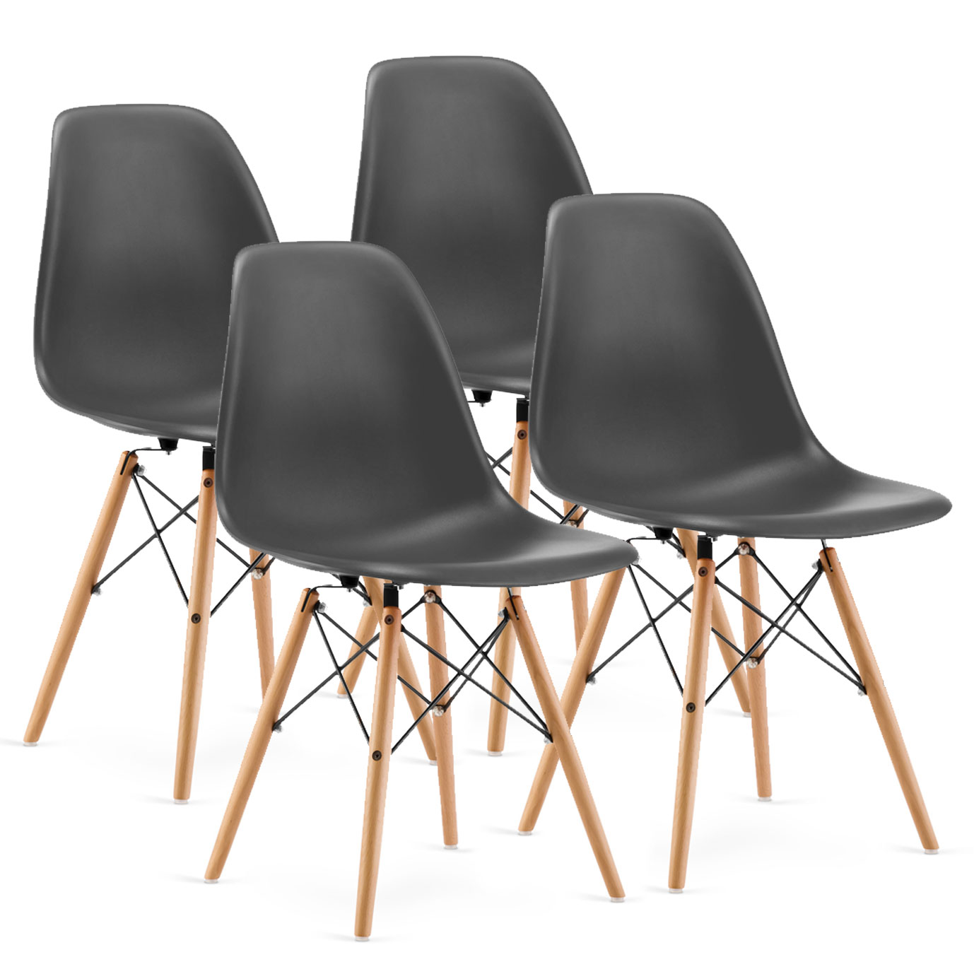 Modernhome set od 4 stolice za dnevni boravak, sive boje - cover