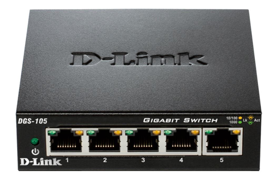 D-Link switch neupravljivi, DGS-105/E (metalno kućište) - cover