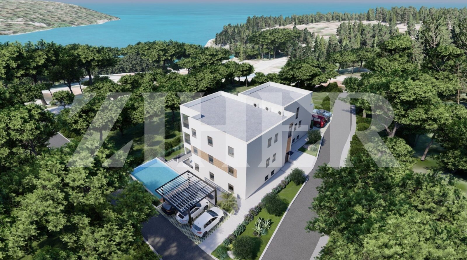 PRODAJA, BRAČ, MILNA, 6 APARTMANA U IZGRADNJI S BAZENOM,  80 m OD MORA - cover