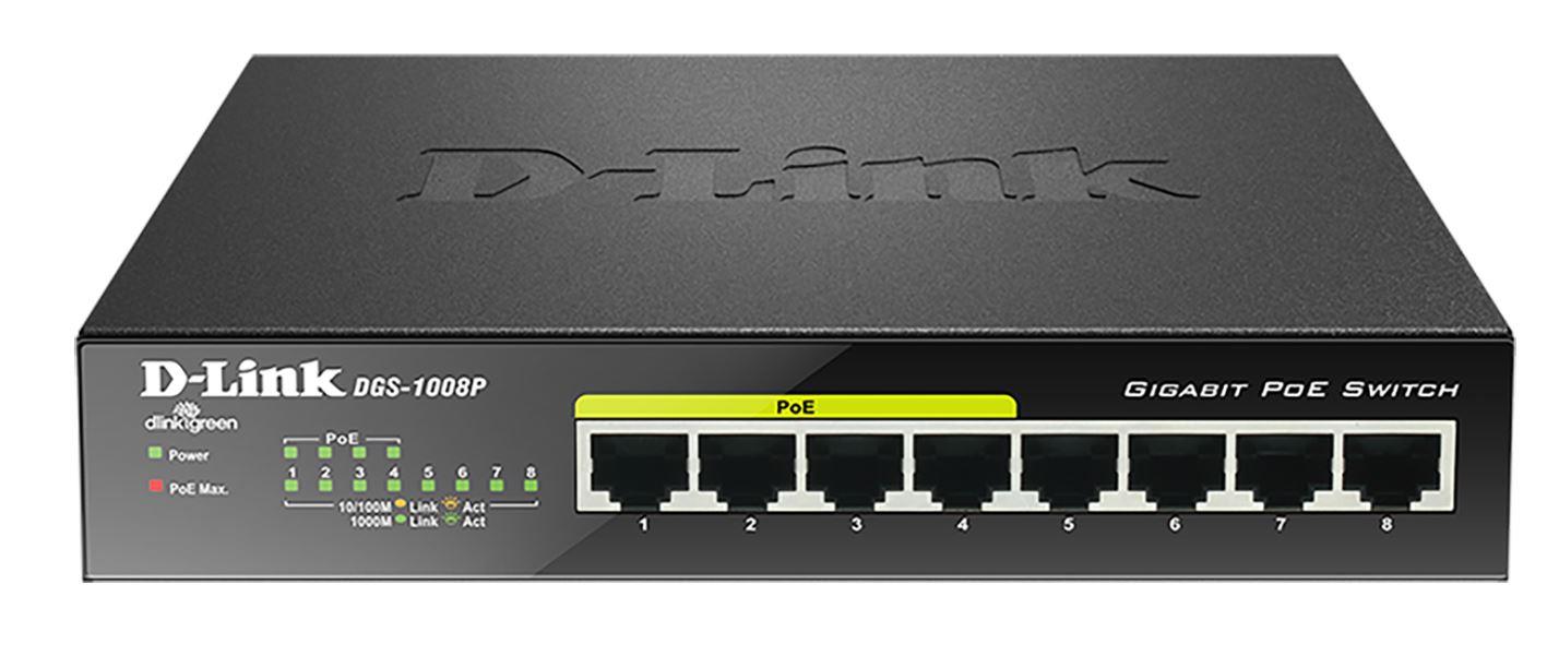 D-Link switch neupravljivi, DGS-1008P/E - cover