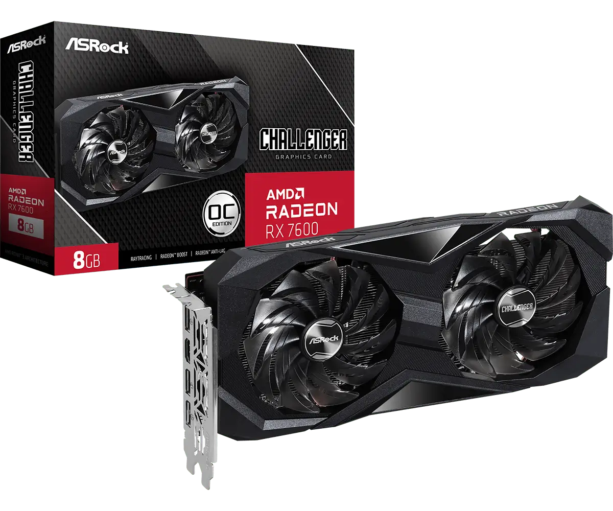 Asrock AMD Radeon RX 7600 Challenger OC 8GB grafička kartica - cover