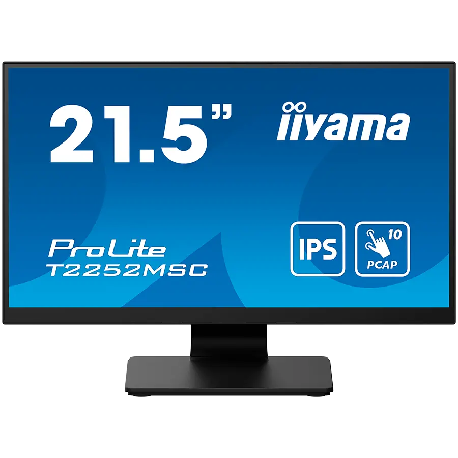IIYAMA Monitor LED T2252MSC-B2 21.5&quot; IPS TOUCH Capacitive 1920 x 1080, 250 cd/m², 1000:1, 5ms, Touch points 10, Touch method stylus, finger, glove, Touch interface	USB, HDMI x1, DisplayPort x1, Speakers 2 x 1W, Tilt, VESA - cover