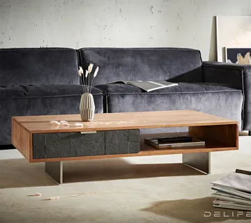 Klub stolić Teele 115x60cm, 2 ladice, Materijal: Bagrem - cover