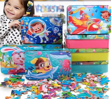 Drvene Puzzle u metalnoj kutiji (70 komada) Promo - cover