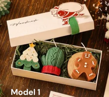 Božićni Handmade Poklon Set – Mirisne svijeće 10 cm u poklon kutiji - cover