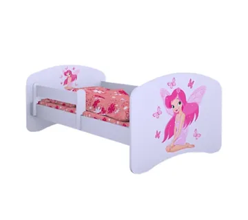 Drveni dječji krevet Happy vila s leptirima bez ladice – 140*70 - cover