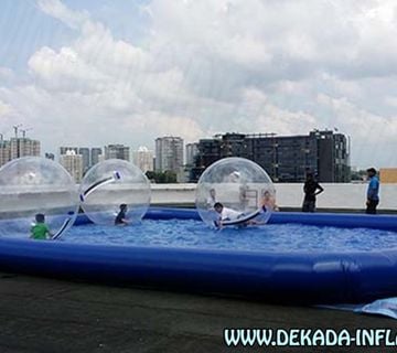 Bazen na napuhavanje - 10m x 8m - za igre na vodu - cover