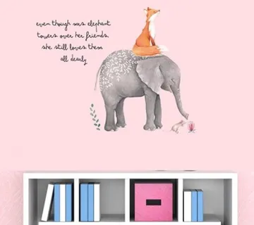 Zidna naljepnica - Lisica i slon - cover