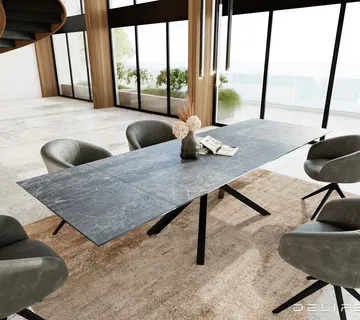 Blagovaonski stol Edge, 200/300x100, Materijal: Keramika Laminam Nero - cover