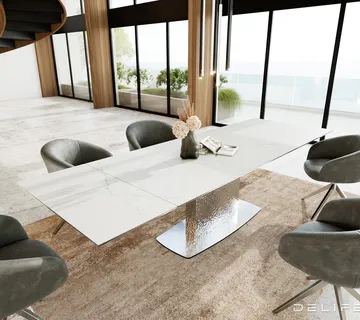 Blagovaonski stol Edge, 200/300x100, Materijal: Keramika Laminam - cover