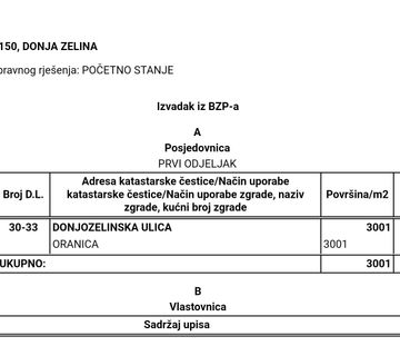 Zemljište za poslovno-stambene namjene, Donja Zelina, 3001m2 - cover
