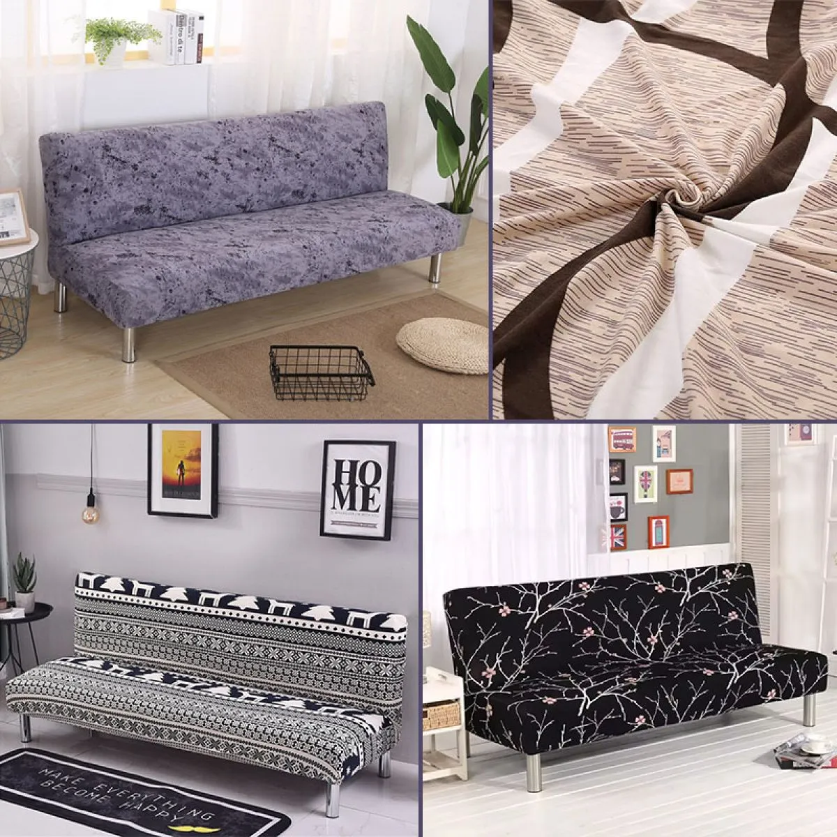 Univerzalne navlake za kauč bez rukohvata sa uzorkom - cover