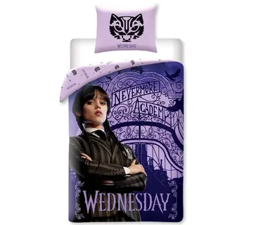 Wednesday ‘Nevermore Academy’ dječja posteljina, 140×200 cm - cover